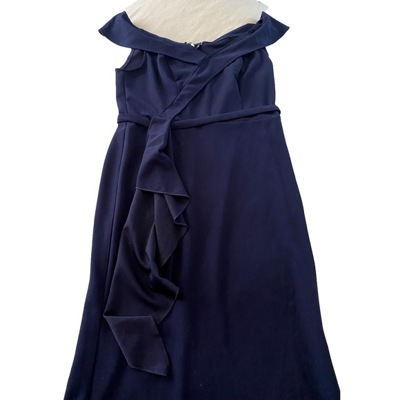 NWT Alisa Pan Dress Womens Extra-Large Navy On or Off Shoulder Formal Maxi Dress - Picture 8 of 16